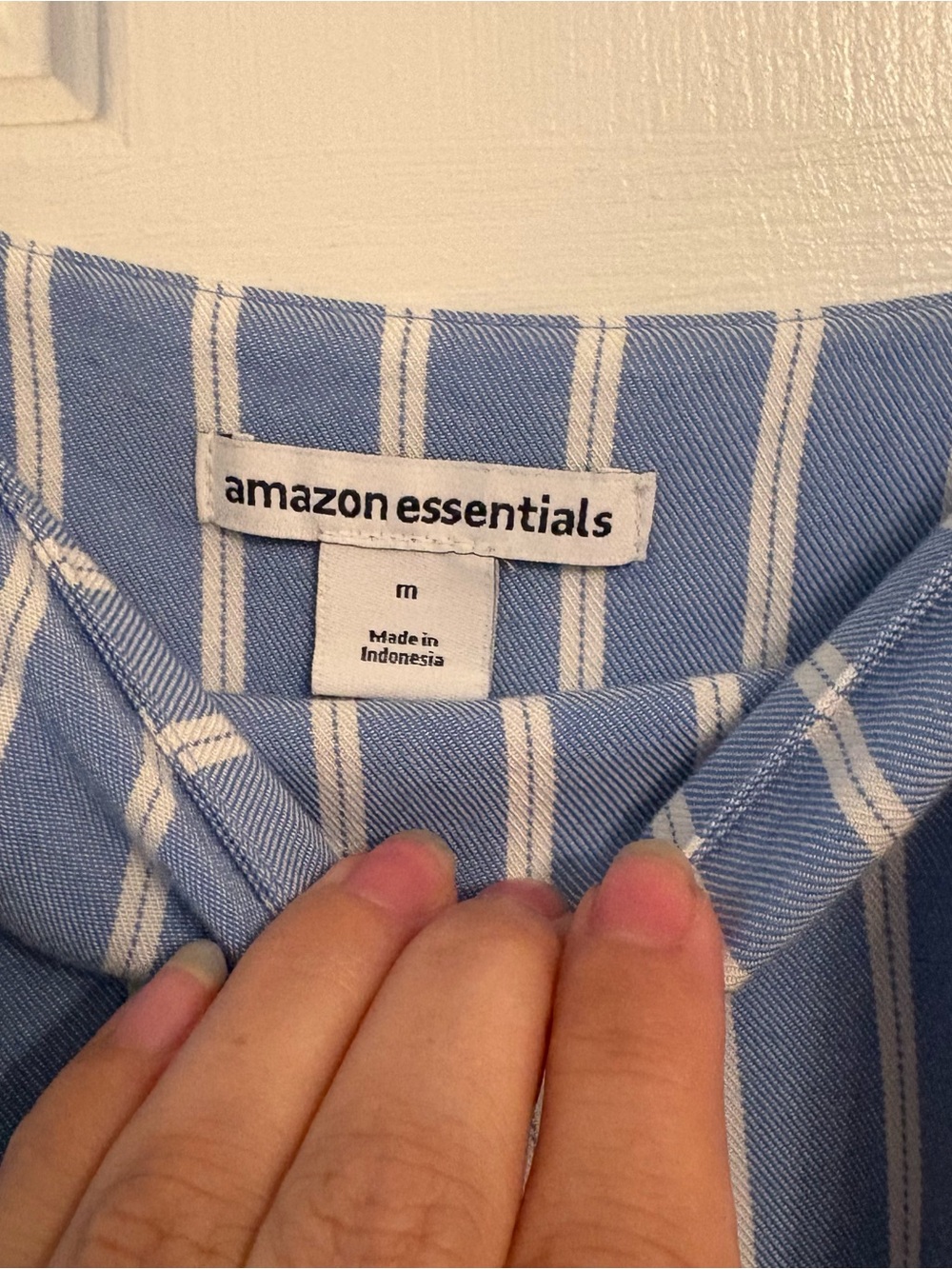 Amazon Essentials Women's Twill  Flare Dress size medium blue white stripe - Picture 7 of 9